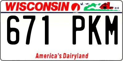 WI license plate 671PKM