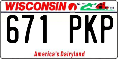 WI license plate 671PKP