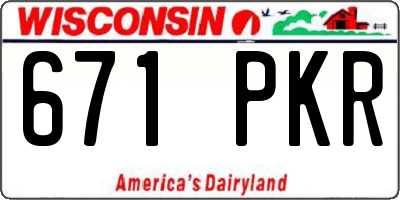 WI license plate 671PKR