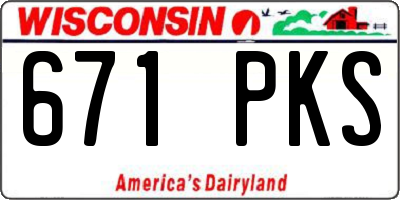WI license plate 671PKS