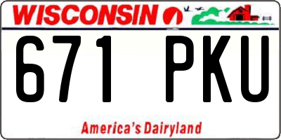 WI license plate 671PKU