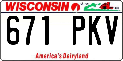 WI license plate 671PKV