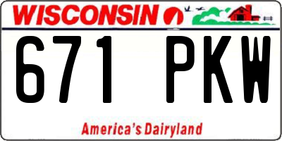 WI license plate 671PKW
