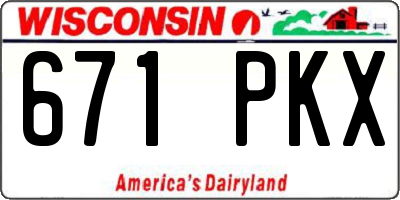 WI license plate 671PKX