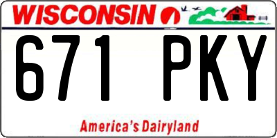 WI license plate 671PKY