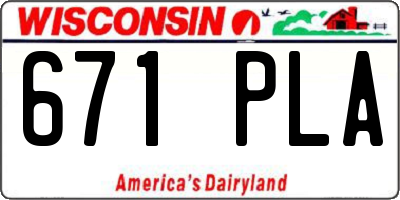 WI license plate 671PLA