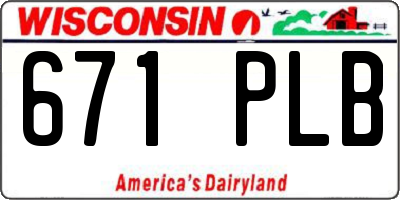 WI license plate 671PLB