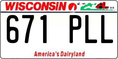 WI license plate 671PLL