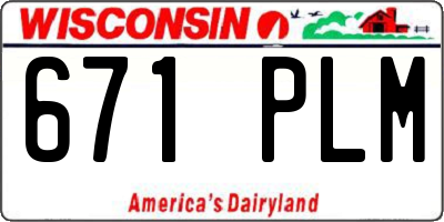 WI license plate 671PLM