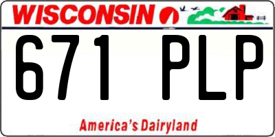 WI license plate 671PLP