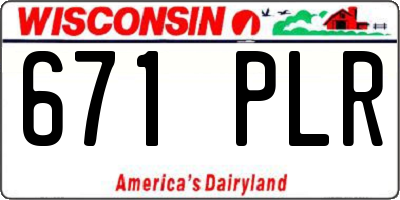 WI license plate 671PLR