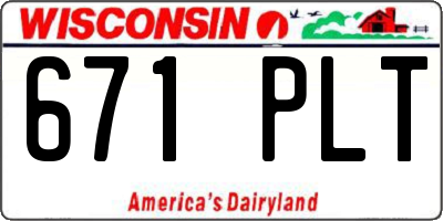 WI license plate 671PLT