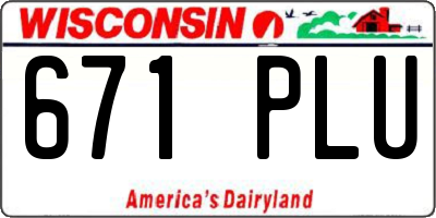 WI license plate 671PLU