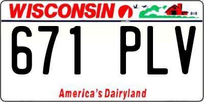 WI license plate 671PLV