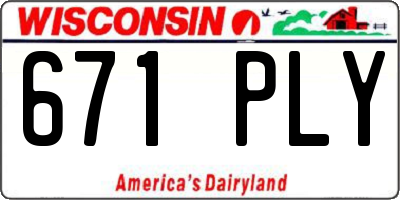 WI license plate 671PLY