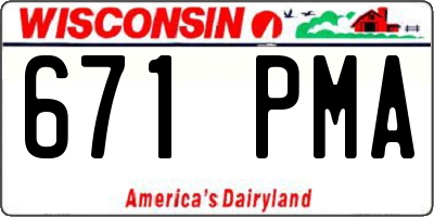 WI license plate 671PMA