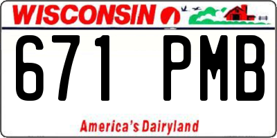 WI license plate 671PMB