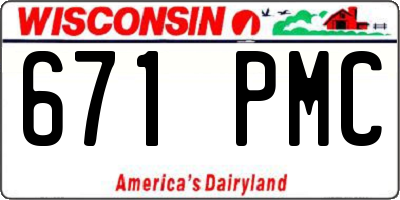 WI license plate 671PMC