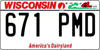 WI license plate 671PMD