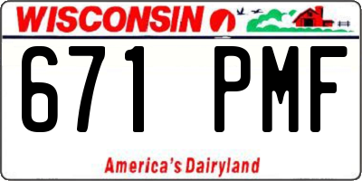 WI license plate 671PMF