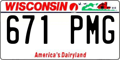 WI license plate 671PMG