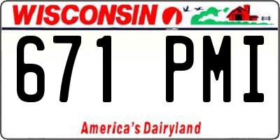 WI license plate 671PMI