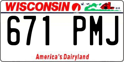 WI license plate 671PMJ