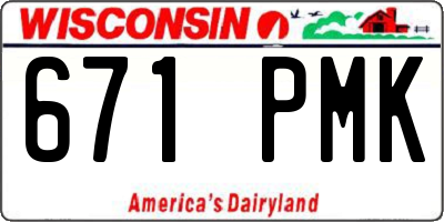 WI license plate 671PMK