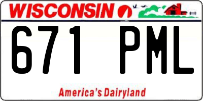 WI license plate 671PML