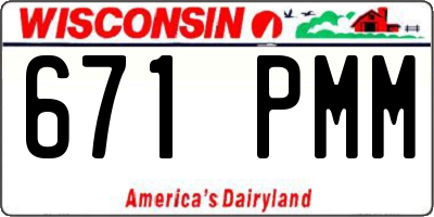 WI license plate 671PMM