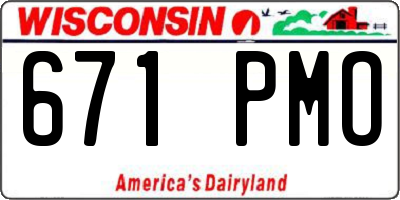 WI license plate 671PMO