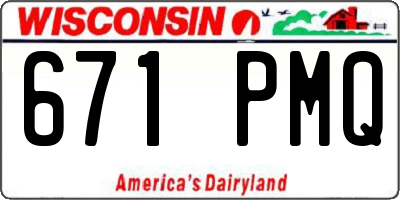 WI license plate 671PMQ