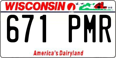 WI license plate 671PMR