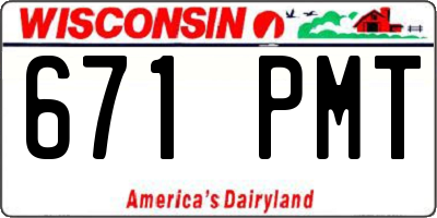 WI license plate 671PMT