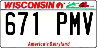 WI license plate 671PMV