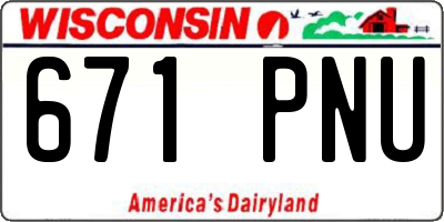 WI license plate 671PNU