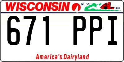 WI license plate 671PPI