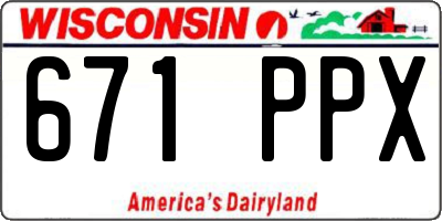 WI license plate 671PPX