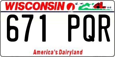 WI license plate 671PQR