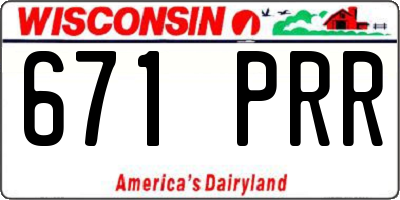 WI license plate 671PRR