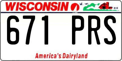 WI license plate 671PRS