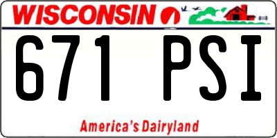 WI license plate 671PSI