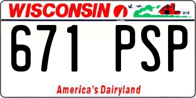 WI license plate 671PSP