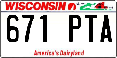 WI license plate 671PTA