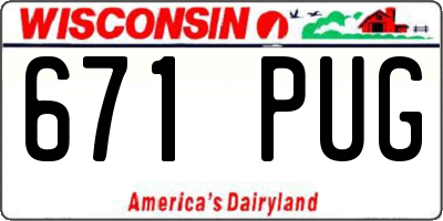WI license plate 671PUG