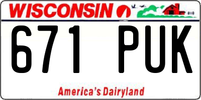 WI license plate 671PUK