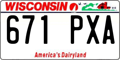 WI license plate 671PXA
