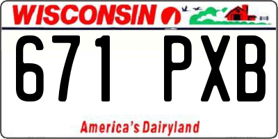 WI license plate 671PXB