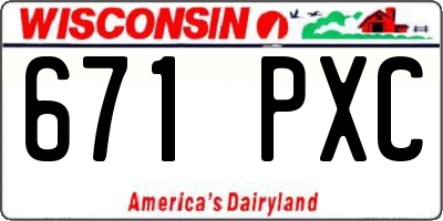 WI license plate 671PXC