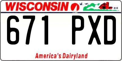 WI license plate 671PXD